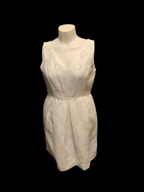 J. Crew Cream Textured V-Neck Sleeveless Mini Dress